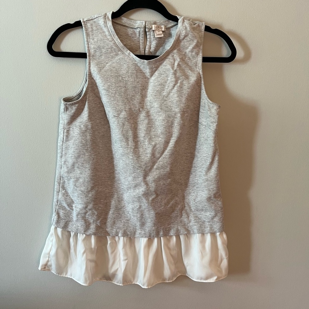 J. Crew Grey and White Peplum Ruffle Hem
Tank Top